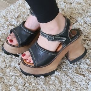 Black London Underground platform sandals